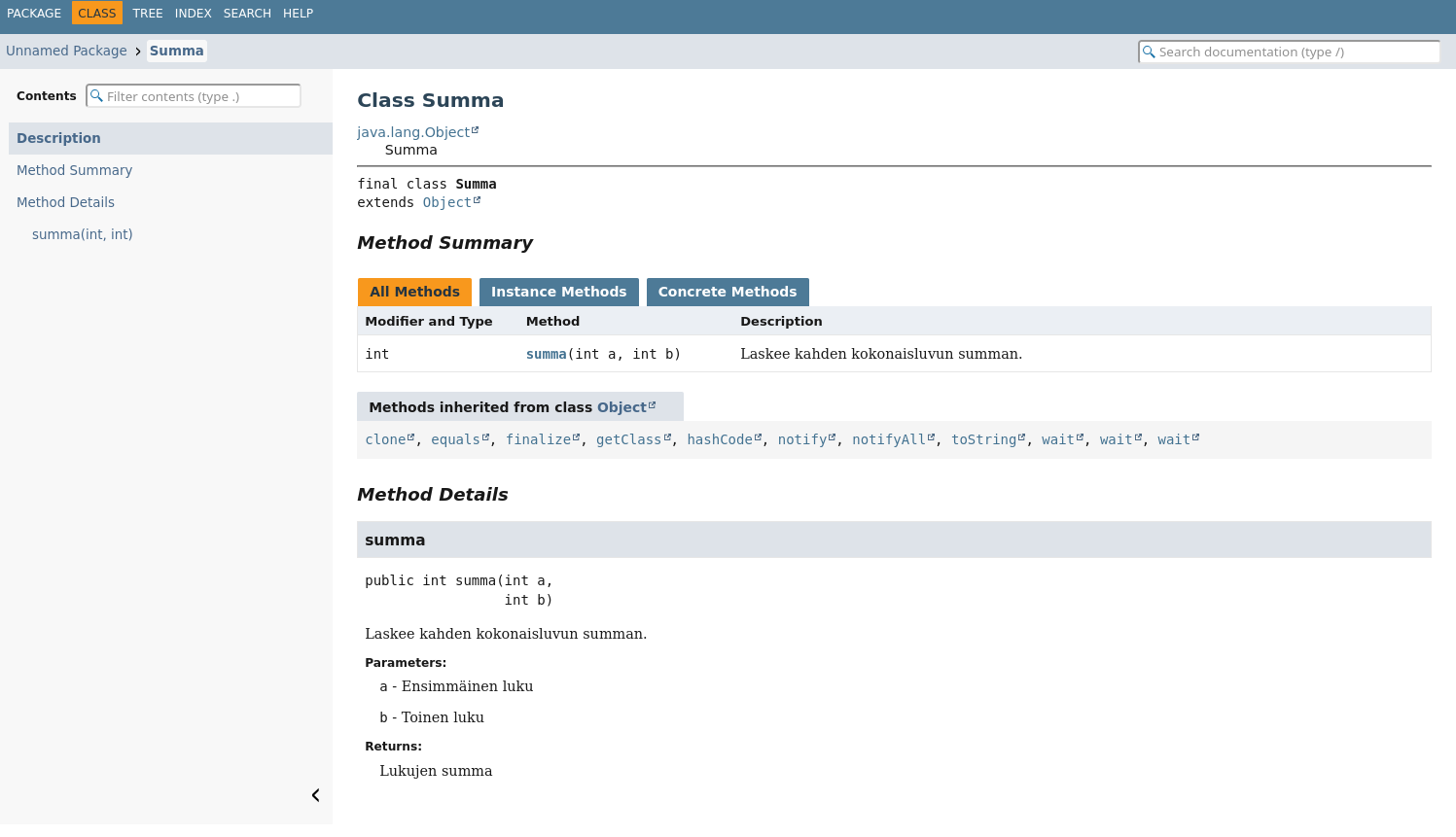 Juuri tehdystä dokumentaatiosta kuva, joka voi näyttää tutulta jos on käynyt tutkimassa Javan omaa dokumentaatiota