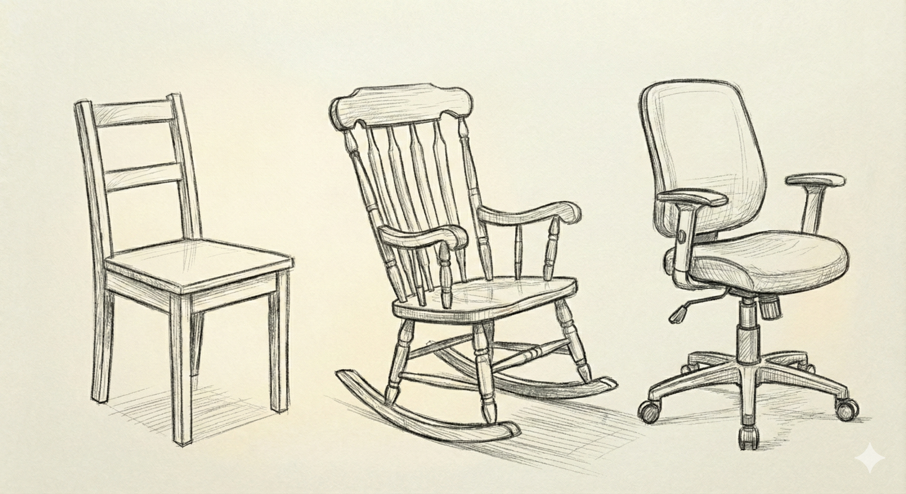 Abstraktin luokan ajatusta voidaan havainnollistaa tuoleilla: Puutuoli, keinutuoli ja työtuoli ovat kaikki tuoleja, jotka erikoistavat "istuin"-käsitettä.